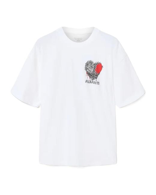 AllSaints White Chaste Graphic T-Shirt for men