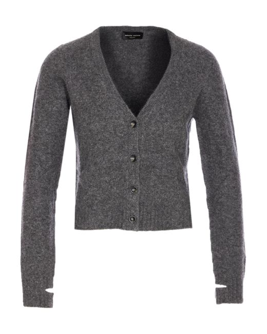 Roberto Collina Gray V-Neck Button Cardigan