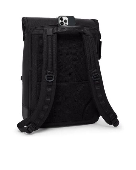 Tumi Black Flap-Top Backpack for men