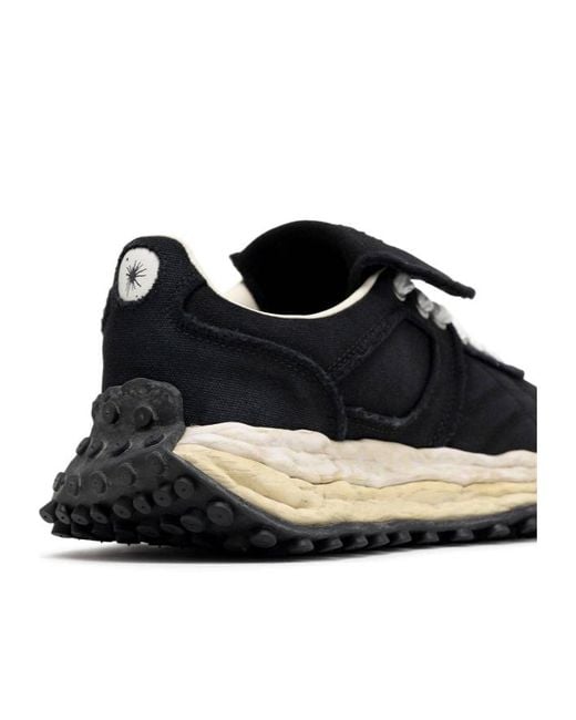 Maison Mihara Yasuhiro Black Logo-Patch Lace-Up Sneakers for men