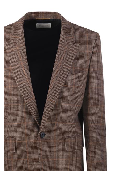 Saint Laurent Brown Long-Sleeved Suit Jacket