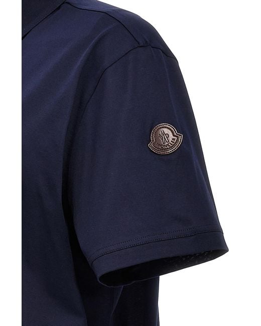 Moncler Blue Short-Sleeved Polo Shirt for men