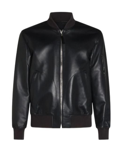 Mackage Black Easton Reversible Bomber Jacket for men