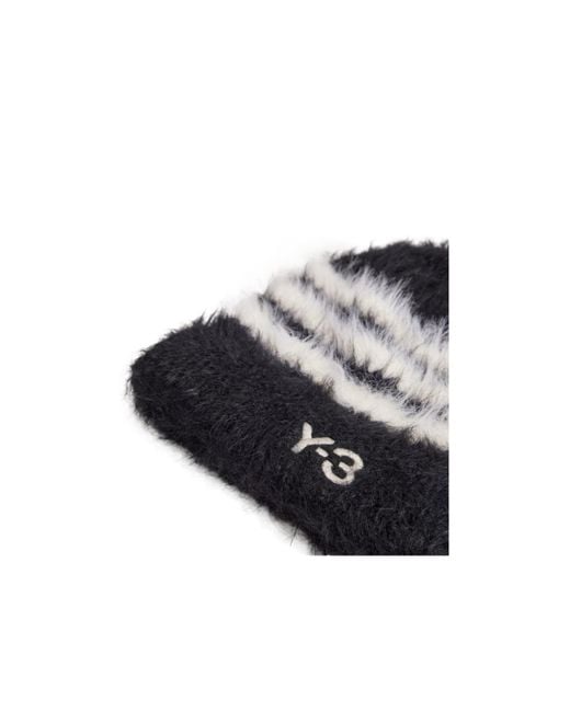 Y-3 Black Stripes Beanie for men