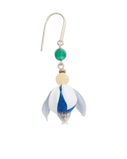 Isabel Marant White Colorful Beaded Drop Earrings