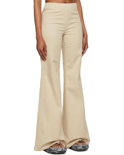 Acne White Flared Stretch-Cotton Trousers