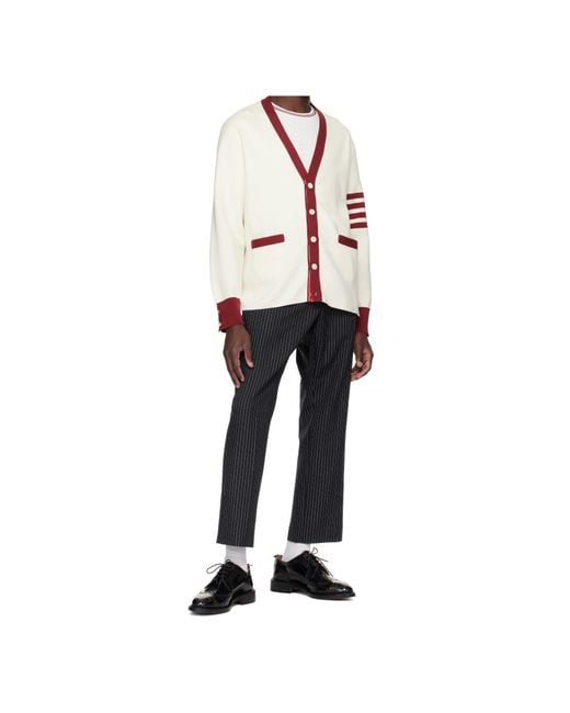 Thom Browne Blue Striped Casual Pants for men