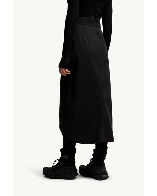 Moncler Black X Ee72 By Edward Enninful Gabardine Midi Skirt