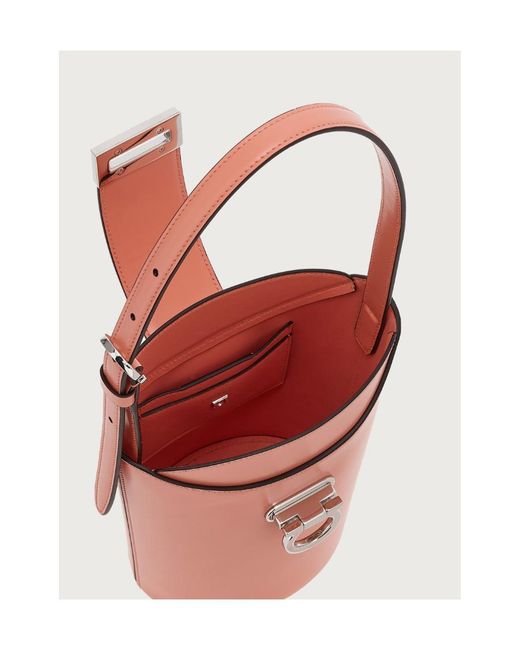 Ferragamo White Ferragamo Trifolio Logo Engraved Shoulder Bag