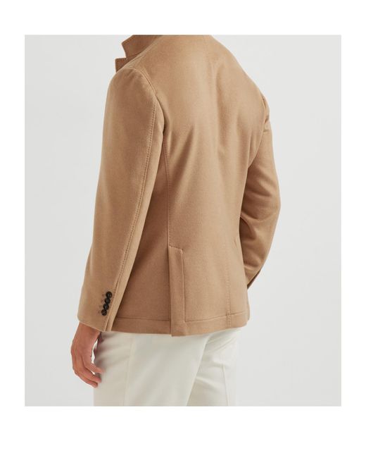 Brunello Cucinelli Brown Long-Sleeved Suit Jacket for men