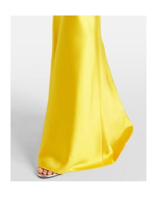Ralph Lauren Yellow Chilton Satin Gown