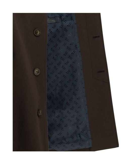 Herno Black Single-Breasted Cashmere Coat for men