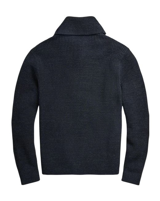 RRL Blue Ralph Lauren Shawl-Collar Cotton Cardigan for men