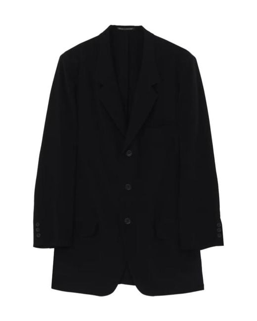 Yohji Yamamoto Black Long-Sleeve Blazer for men