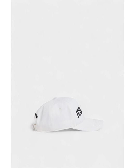 DSquared² White Iconique Baseball Cap for men