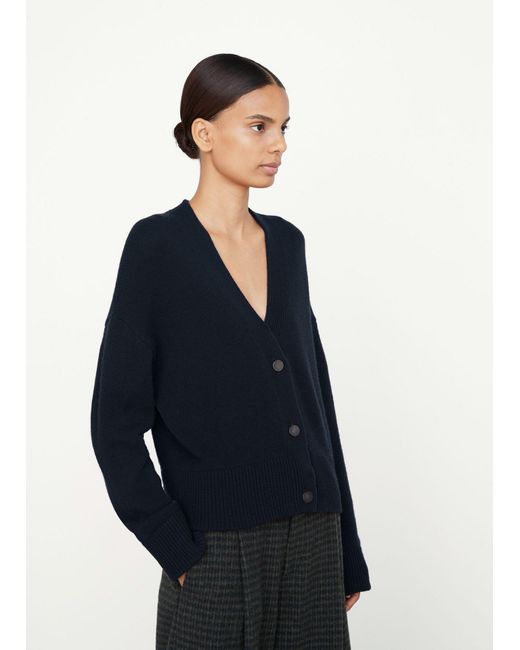 Vince Blue Button-Front V-Neck Cardigan