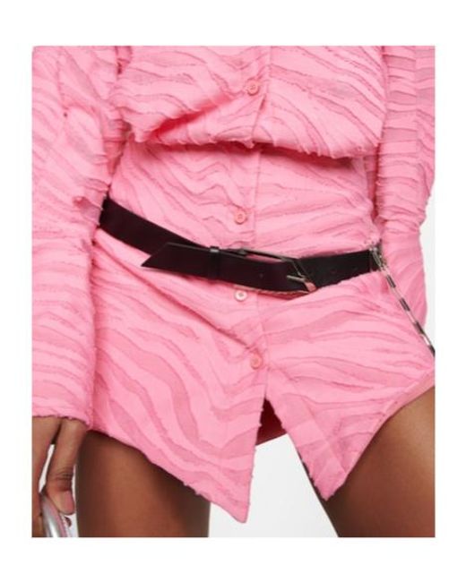 The Attico Pink Silvye Zebra-Print Fil Coupe Minidress