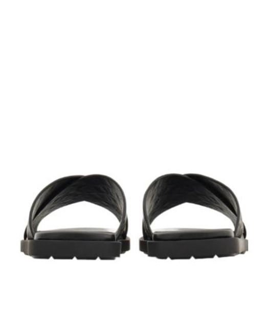 Ferragamo Black Round Head Slippers for men
