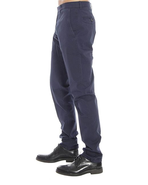 Armani Collezioni Blue Tapered Casual Pants for men