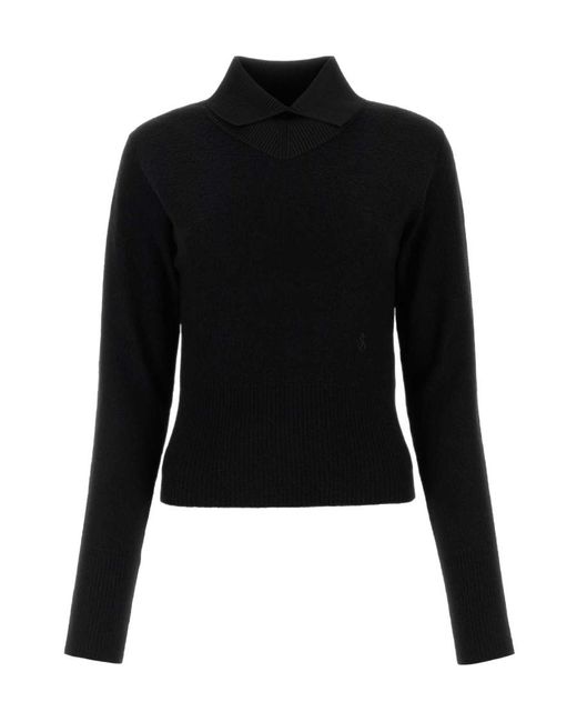 Jil Sander Black Crop Sweater