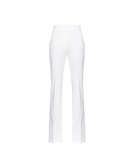 Pinko White Straight-Leg Slim-Fit Trousers