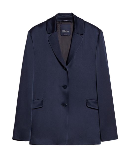 Max Mara Blue 'S Guido Single-Breasted Long-Sleeved Jacket