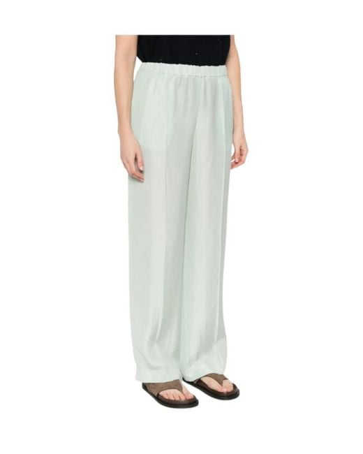 Fabiana Filippi Green Elastic-Waist Straight Pants