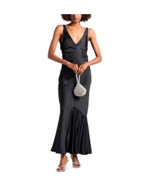 Sportmax Black Simple Satin Camisole Dress