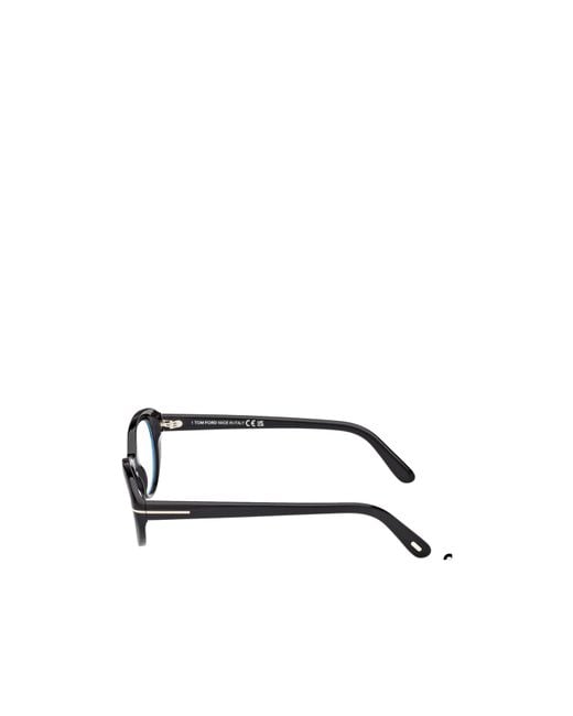 Tom Ford White Eyewear Oval Frame Glasses for men