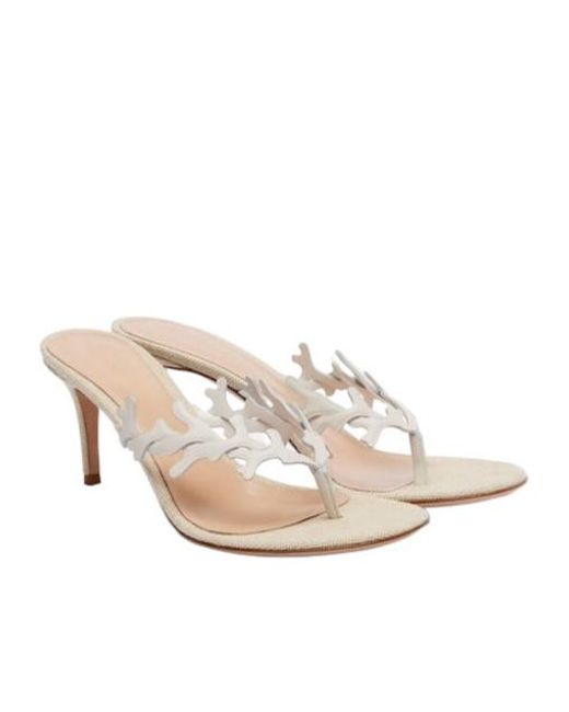Gianvito Rossi White Ocean 70 Leather Thong Sandals