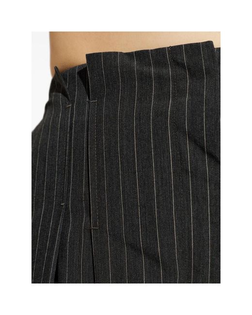 IRO Black Pinstriped Casual Trousers