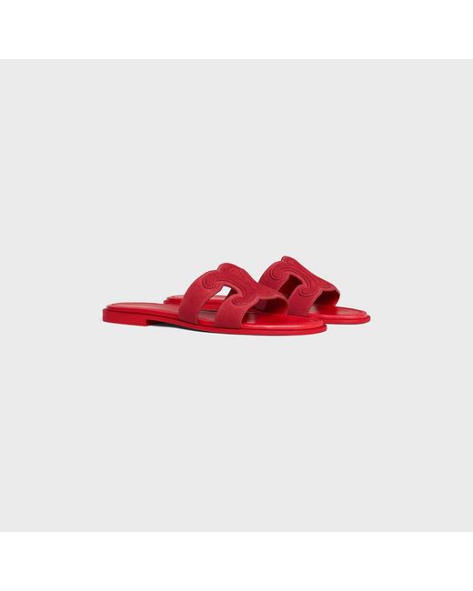 Céline Red Marina Triomphe Mule