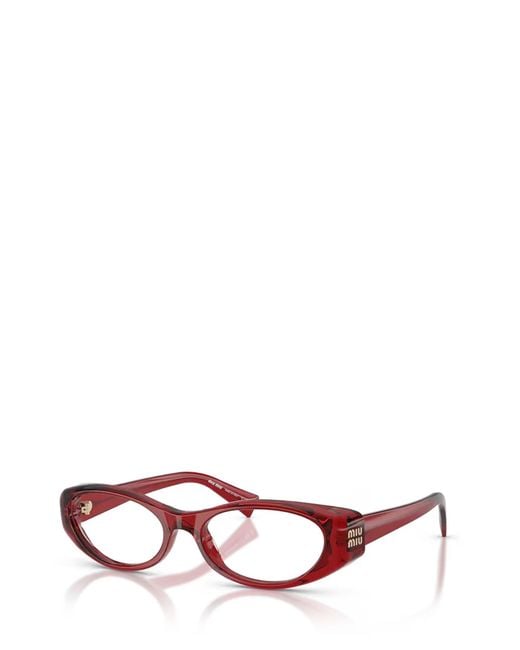 Miu Miu White Eyewear Oval Frame Glasses for men