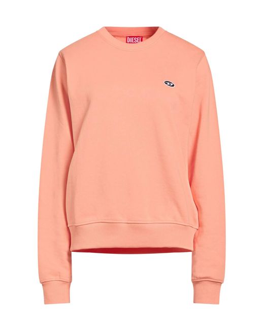 DIESEL Pink Solid Color Fleece Sweatshirt