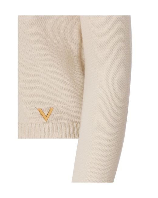 Valentino White Vgold Crewneck Long-Sleeved Jumper