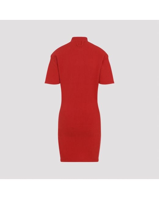 Jacquemus Red La Robe Maille Castagna Dress