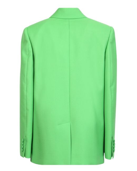 McQueen Green Double-Breasted Asymmetric Blazer