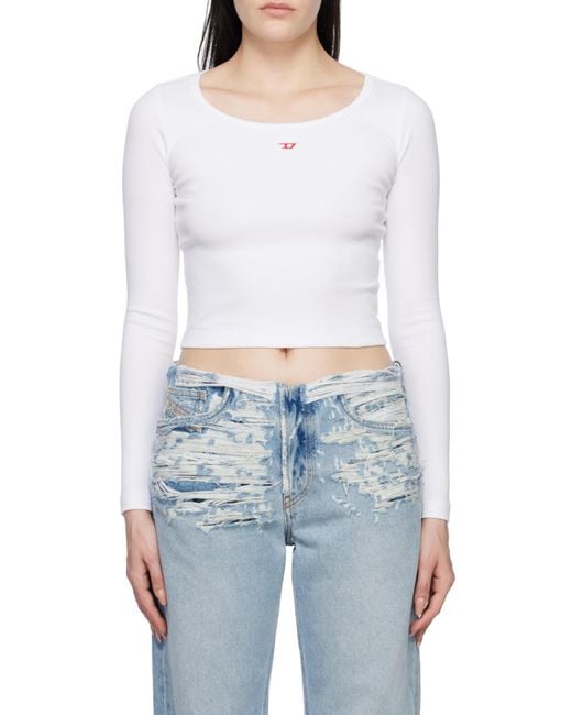 DIESEL White T Ballet D Long-Sleeved Top