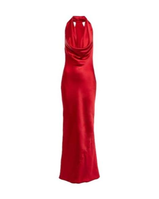 Norma Kamali Red Halter Neck Dress