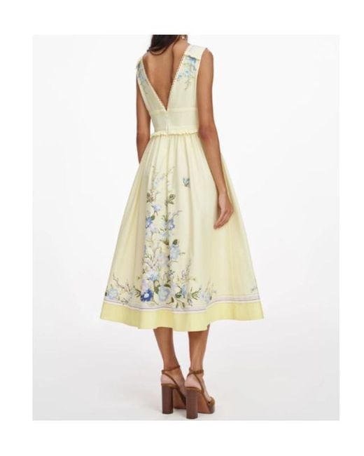 Self-Portrait Multicolor Floral Print Midi Dress
