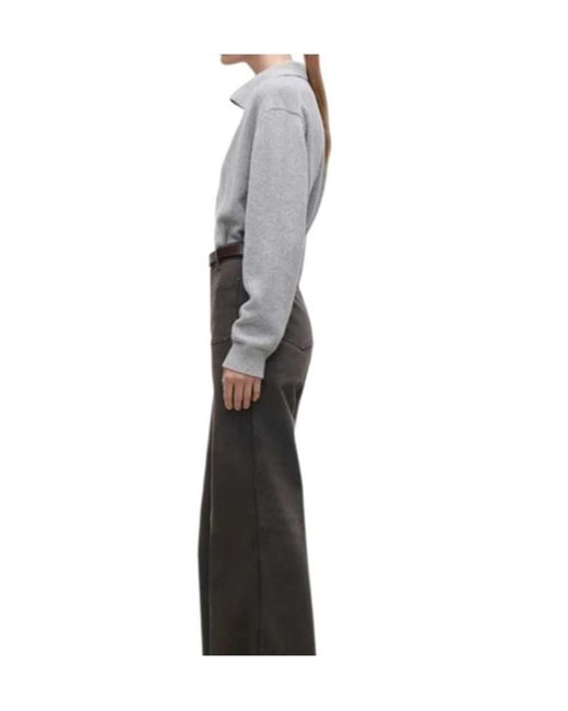 Victoria Beckham Gray Long-Sleeved Sweater