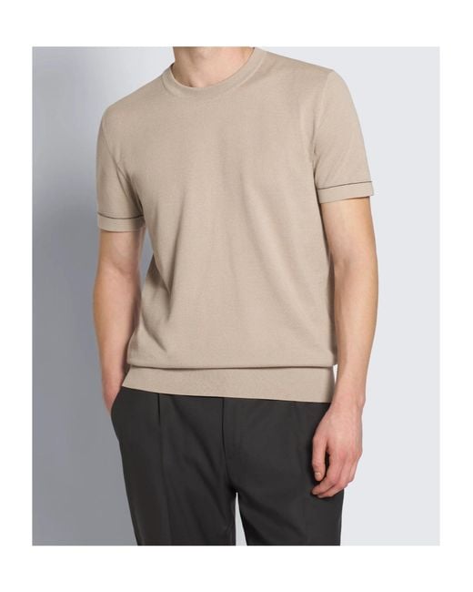 Brioni White Textured Crew-Neck T-Shirt for men