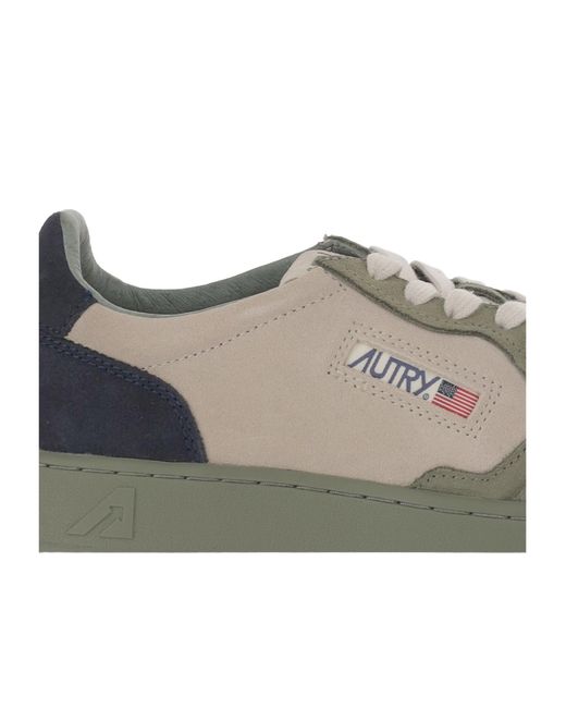 Autry Gray Medalist Panelled Suede Sneakers for men