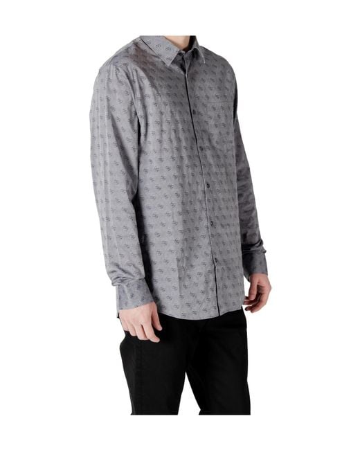 Guess Gray Long-Sleeved Shirt for men