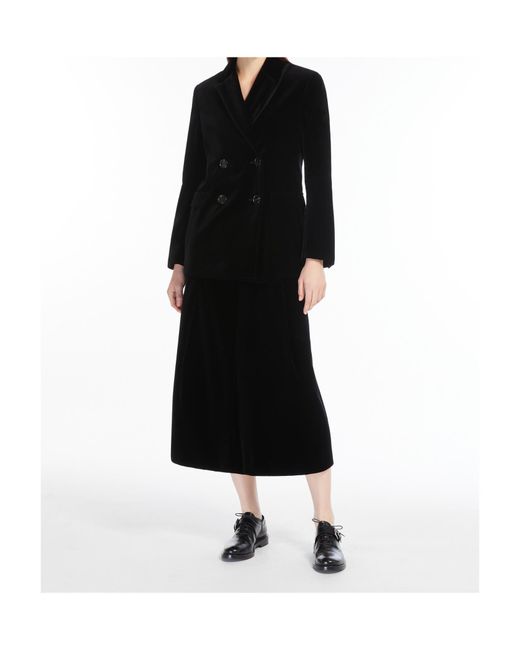 Max Mara Black 'S Double-Breasted Long-Sleeved Jacket