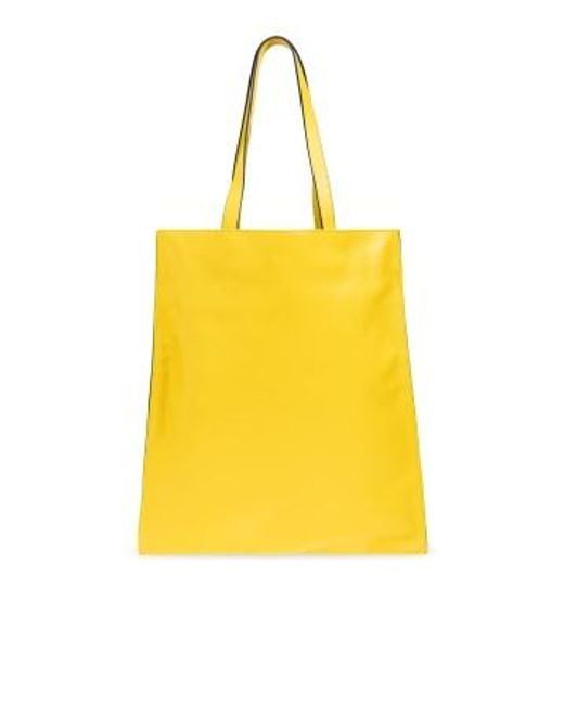 Moschino Yellow Double Handle Tote Bag