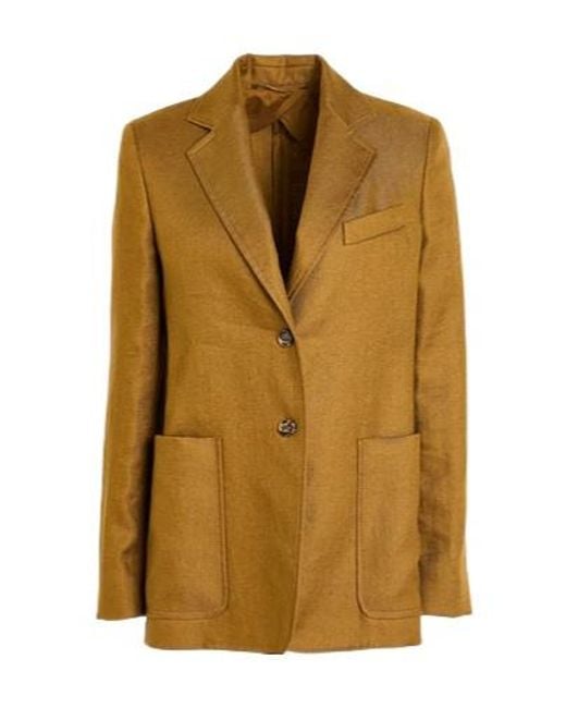 Max Mara Brown Single-Breasted Linen Blazer