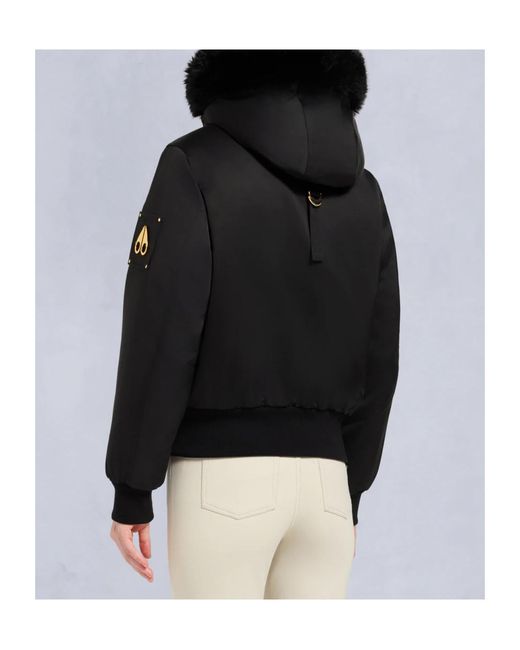 Moose Knuckles Black Series Original Satin Debbie Bomber Jacket