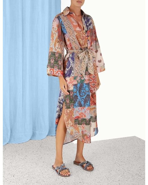 Zimmermann White Devi Midi Shirt Dress