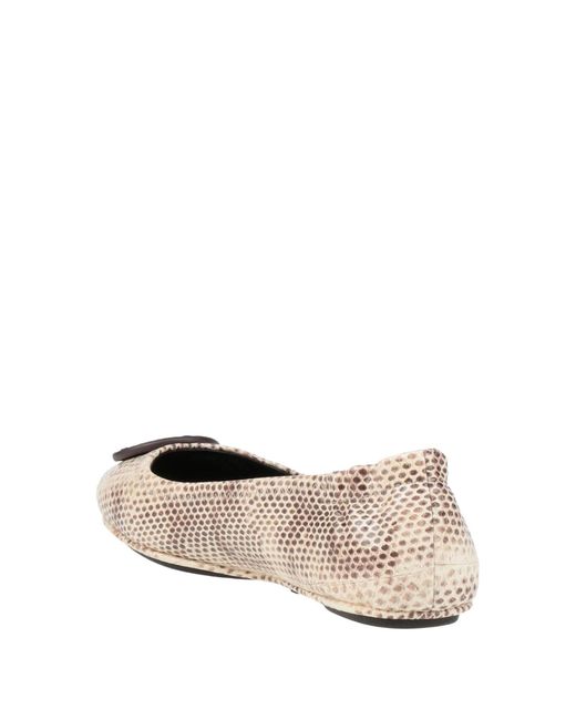 Tory Burch Natural Snake-Print Ballet Flats